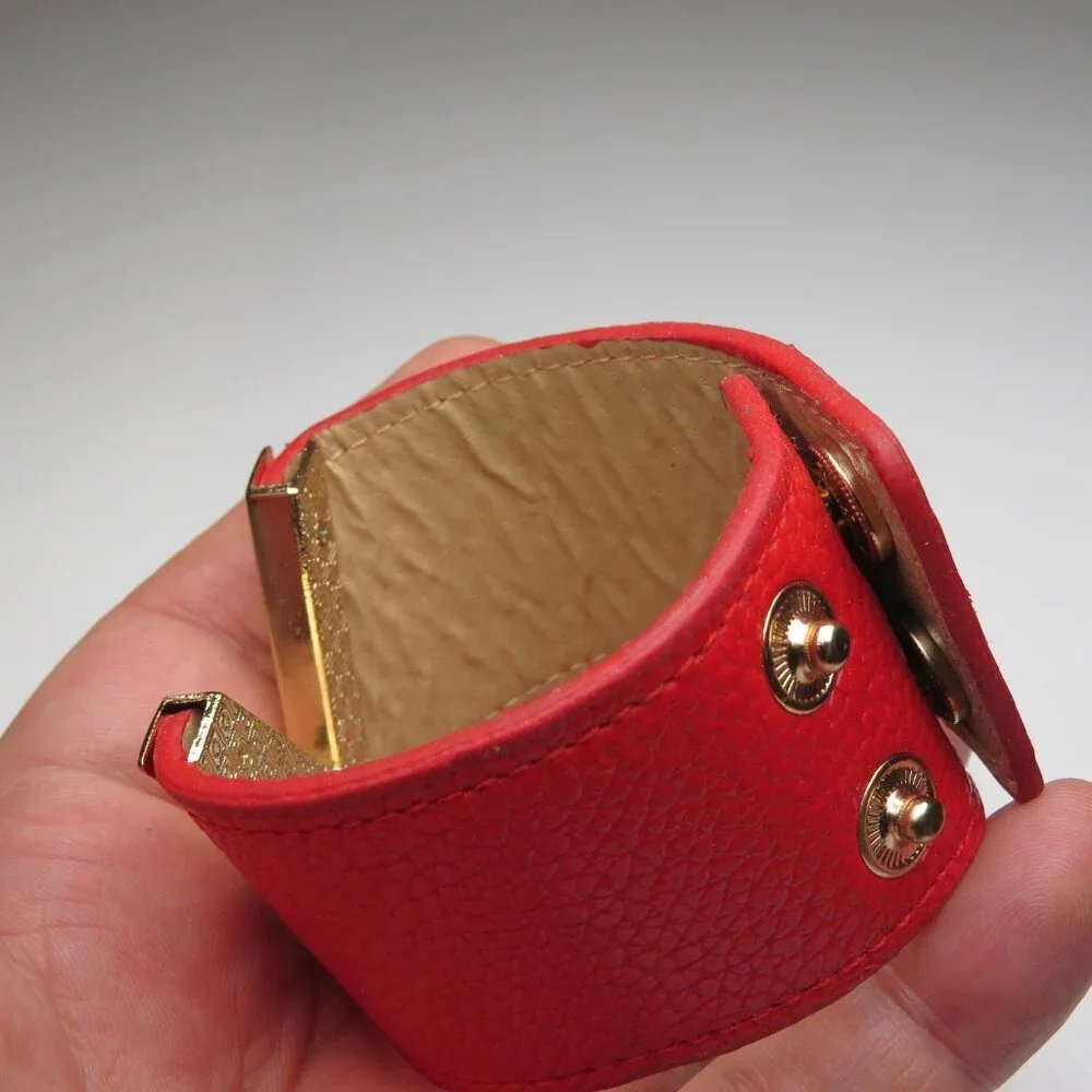 V Leather Bracelet Red